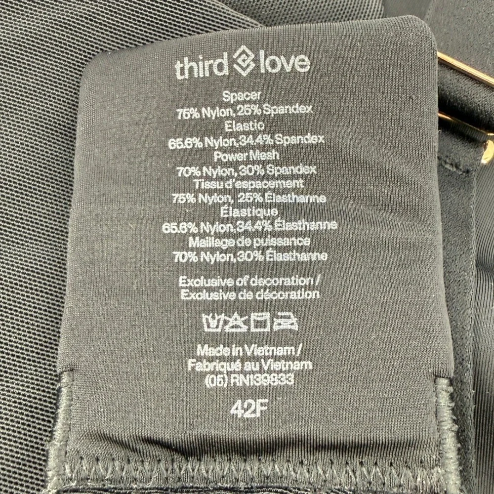 Thirdlove 24/7 Classic Wireless Crossover Minimizer Bra Black 42F Unlined Soft - Picture 7 of 7